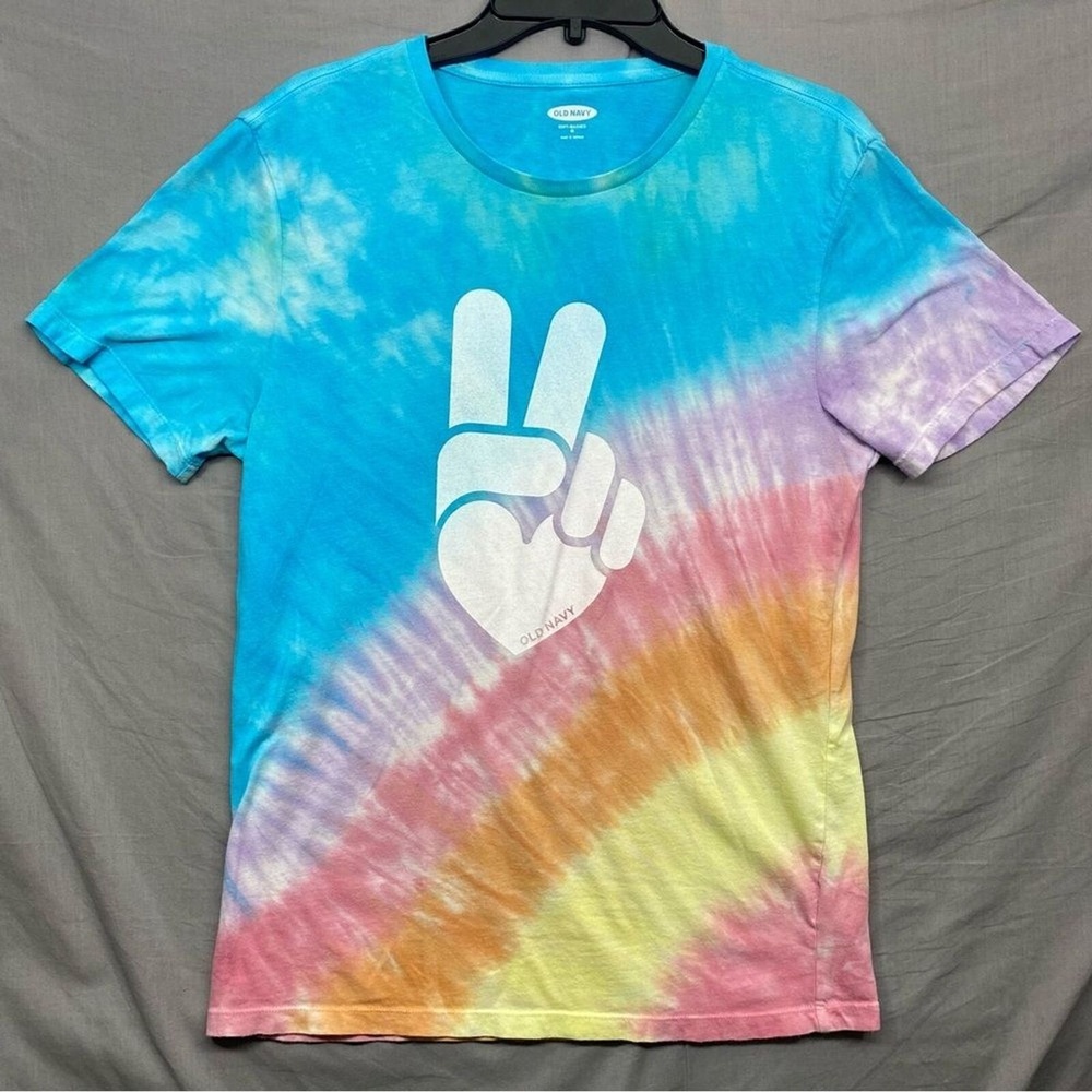 Old Navy Tie Dye T-Shirt Peace Fingers Women‎ Size | M